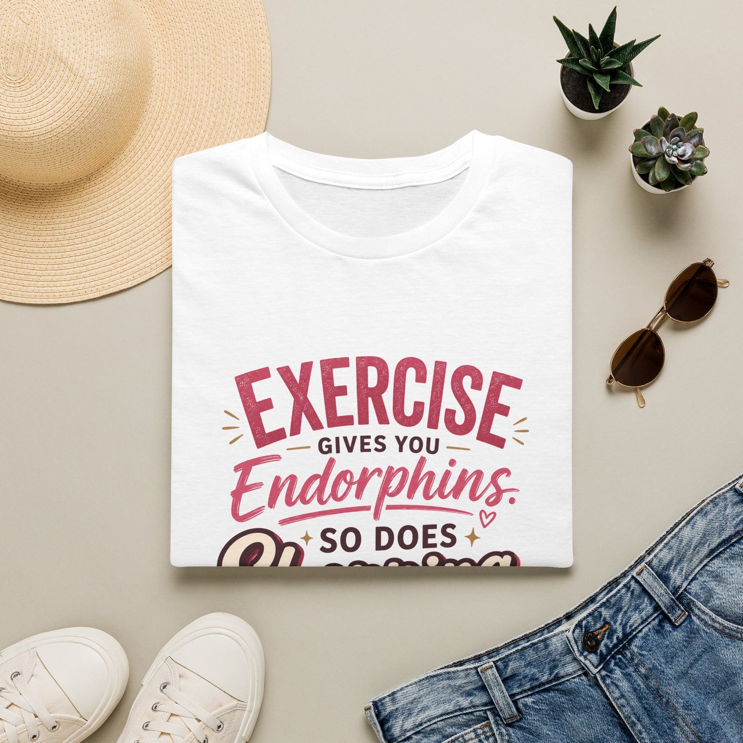 Exercise Gives You Endorphins, 'So Does Shopping' --- Funny Fitness T‑Shirt
