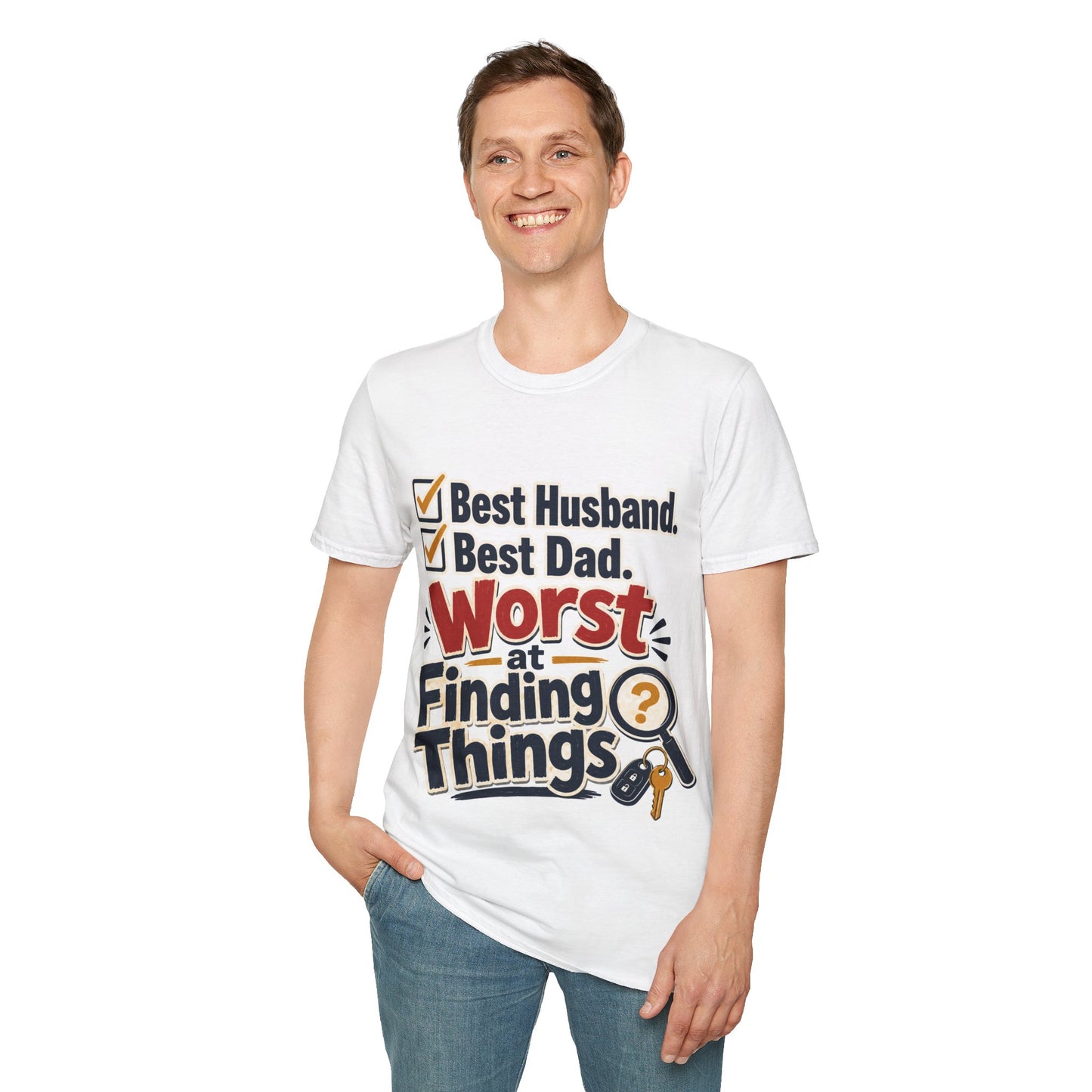 Best Husband Best Dad Funny T-Shirt — "Worst at Finding Things" Gift Tee