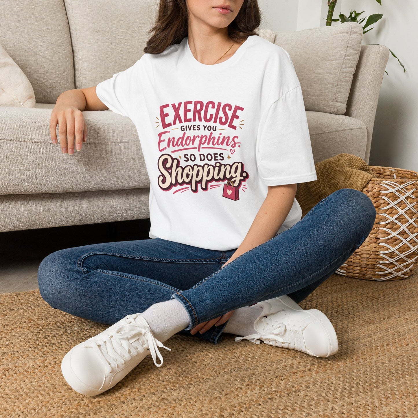 Exercise Gives You Endorphins, 'So Does Shopping' --- Funny Fitness T‑Shirt
