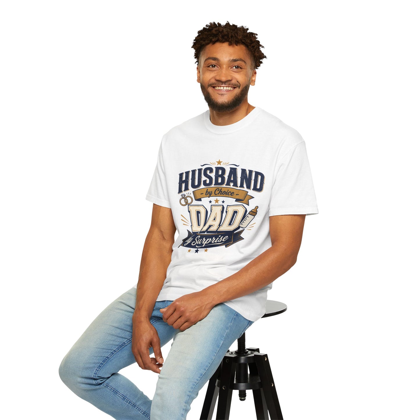 Dad by Surprise T-Shirt — "Husband by Choice, Dad by Surprise" Funny Father’s Day Tee