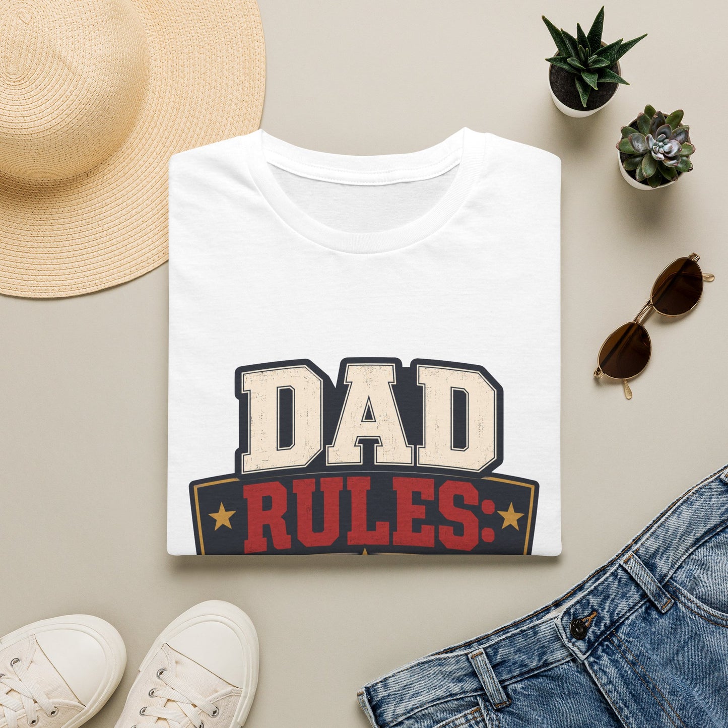 Funny T-Shirt — "Dad Rules Because I Said So" Vintage Dad Tee